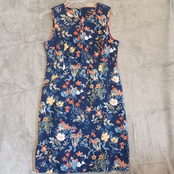 Chadwicks Dresses & Skirts - Chadwicks‎ Sz 12 Day Dress Sheath Sleeveless Blue Floral Knee Length Pockets
